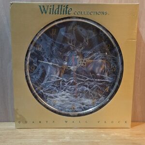 Brown and Gold Deer Wall Clock